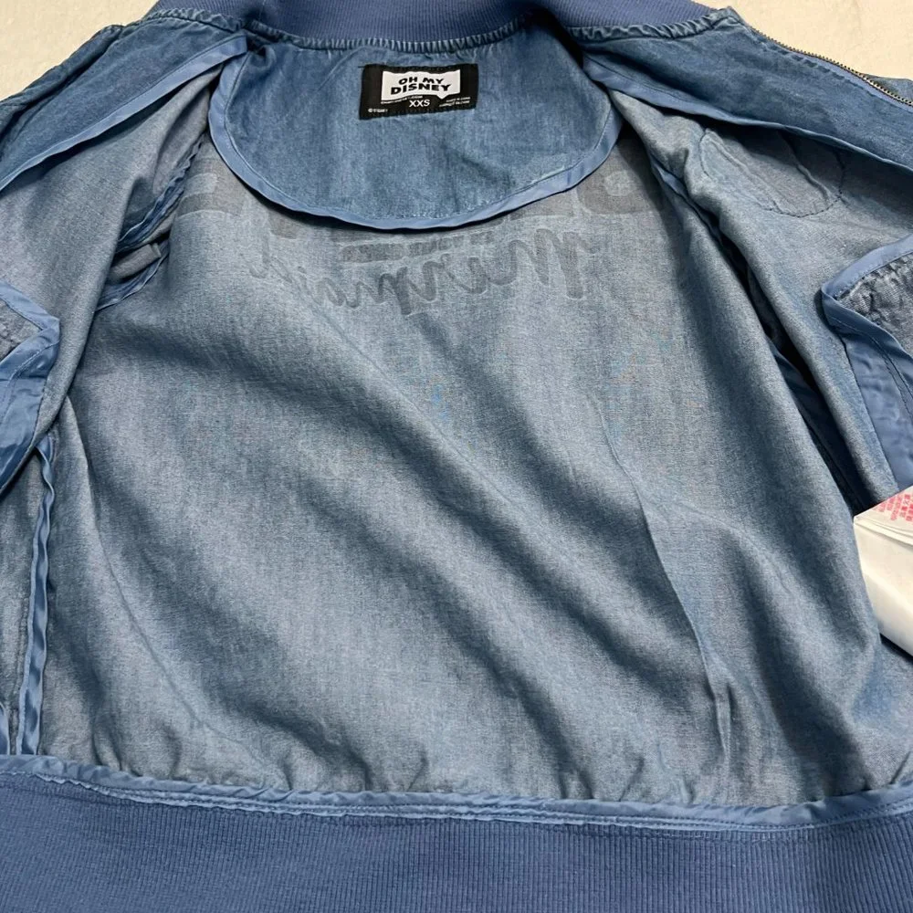OH My Disney Girl's Blue Denim Jacket Full Zip Sequins Shell Size S - Picture 10 of 10